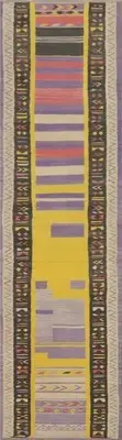 Artistic Wool Kilim Runner Rug 3x11 Perfect for Hallways Reversible Carpet