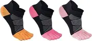 [YAPJEB] Five Toe Running Socks CoolMax 3 Pairs - Athletic Blister - Ankle Prevention Lightweight Socks for Men & Women(PROM)