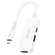 Bonelk Long-Life 3in1 USB-C M to F HDMI/USB MultiPort Hub For PC/Laptop White