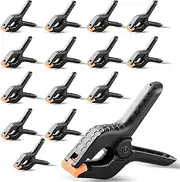 15 Pack Pool Cover Clamps for Above Ground Pools, 4 Inch Spring Clamps for Winter Swimming Pool Cover, Heavy Duty Wind Guard Clamps, Plastic Clips for Backdrop Crafts Photography(2in Jaw Opening)