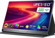 17.3'' 4K Portable Monitor, 500 Nits 100% Adobergb UHD Freesync HDR IPS 2 Speake