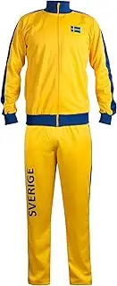 [JL Sport] Sweden Sverige Olympic Full Yellow Tracksuit Sports Fans Retro Pants Jacket