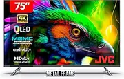 [JVC] 75 Inch UHD 4K QLED Android TV | Dolby Vision & Atmos | Ultra-Thin Bezels | Google Play Store & Chromecast Built-in | MEMC Tech | Netflix, YouTube, More | Metal Frame | AV-JQ757115A