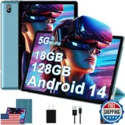 DMOAO Tablet, 10.1 Inch Tablets, Android 14 Tablet with 18GB RAM+128GB ROM/ 1