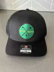 HUMNOW Richardson Patch Hat Cap Snap Black Black Mesh Back Trucker Golf Clubs