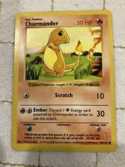Pokemon Card Charmander 46/102 Base Set Shadowless!