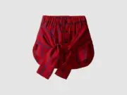$116 Eve Jnr Kid's Girl's Red Plaid Pull-On Wrap A-Line Skirt Size 9