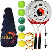 Oshhni Tai Racket Ball Set with Storage Bag for Elderly Fitness Chinese Wushu Martial Arts Outdoor Training Equipment