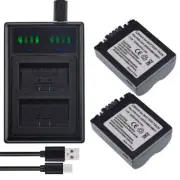 2x CGR-S006A/1B Battery +LCD Charger For Panasonic Lumix DMC-FZ38 FZ18 FZ28 FZ8