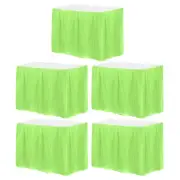 5 Pcs Fruit Green Plastic Table Skirts 29 in x 14 ft for Rectangle Table
