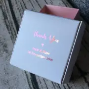 30 White Blush Pink Foil Wedding Party Favour Boxes Personalised Gift Candy Box
