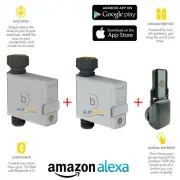 Orbit B-Hyve BLUETOOTH Smart Watering Tap Timer Controller x2pcs with Wi-Fi Hub