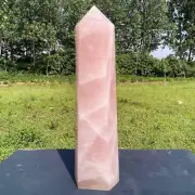 8.75kg Natural Rose Quartz Obelisk Point Quartz Crystal Wand Reiki Tower Decor
