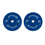 2" Olympic Bumper Plate Weight Plates with Steel Hub in Pairs High-Bounce Olympic Weight Plates 20KG Pair