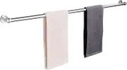 Bathroom Towel Bar Rail，Stainless Steel Towel Holder，Round Single Rod Towel Rack，90cm 120cm Long，Polished Silver Finish WFJ