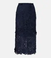 [Rotate] Rotate Guipure lace midi skirt AU 14 blue