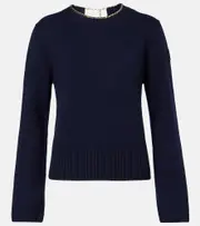 [Moncler] Moncler Ribbed-knit wool and cashmere sweater UK 6 blue