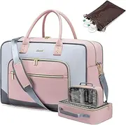 [ZJIMLIN] Large Capacity Travel Duffel Bag Weekender Overnight Bag for Women with Waterproof Wet Pocket Hospital Labor Delivery Bag (Pink-Gray)