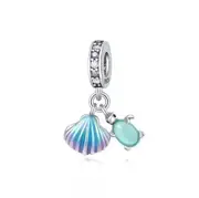 S925 Silver Ocean Love Turtle and Shell Charm Pendant - AVILIA Designs