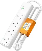 Smart Power Strip WiFi Plug - Smart Outlets Smart Extension Lead 1.8m with 4 AC Outlets, Compatible with Amazon Alexa, Google Assistant, Support Voice/APP Control, Surge Protecting, 13A 250V
