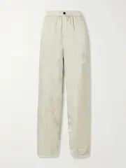 [Dries Van Noten] Dries Van Noten - Paneled Satin-twill Wide-leg Pants - Gray - 46 46 Gray