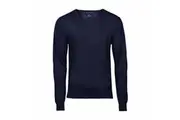 Tee Jays Mens Knitted V Neck Sweater (Navy Blue) - UTBC3828