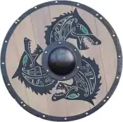 Wooden Shield Heavy Metal Fittings Medieval Viking Handmade Battle Ready Shield