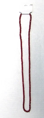 NEW TARGET Multi Faceted Crystal SIAM RED Glass Beaded Strung Rope Necklace 18”