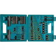 Makita Drill and Screw Bit Set for Metal Wood Masonry Straight Shank Metric 75Pc