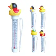 Cute Rubber Duck Floating Thermometer with String Pool SPA Thermometer