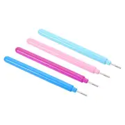 12pcs Paper Strips Quilling Slotted Needle Pens Curling Rolling Tool, 4 Colors