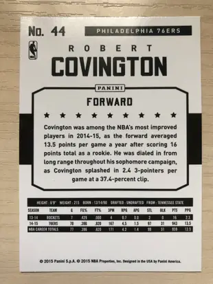 Robert Covington #44  2015-16 Panini NBA Hoops