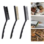 Wire Brush Set for Rust and Dirt Removal with Brass Nylon and Steel Bristles