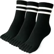 [ss soxsense] Toe Socks Crew Men and Women Athletic Running Premium Cotton Five Finger Socks Barefoot Socks Quarter