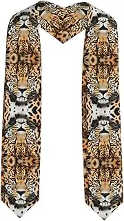 [SKKNT] Animal Leopard Print Graduation Shawl Stole For Academic Commencements Honor Sash Congratulations Gift, Sharp Corner, One Size