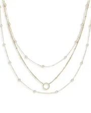 Ettika Monroe Crystal Cubic Zirconia Layered Collar Necklace in 18K Gold Plated, 14-19