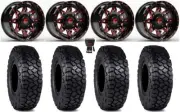 Fuel Lethal 15" Wheels Red 30" Intersect Tires Can-Am Renegade Outlander