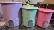 TUPPERWARE 3 Cylinder Set Of Canisters - ONE TOUCH
