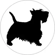 Scottish Terrier Silhouette - 100 Pack Circle Stickers 3" x 3" - Scottie Dog Pet