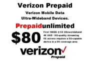 Verizon Prepaid $80 Data Plan - New accounts