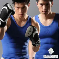 在飛比找PChome24h購物優惠-【Shaper MAN】肌力機能衣 男性塑身衣-背心/藍
