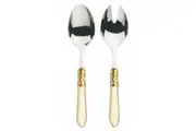 Bugatti Aladdin Gold Plated 2pc Salad Set - Ivory