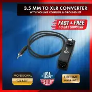 3.5mm to XLR Converter Laptop Interface with Volume Control and Ground Lift