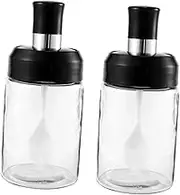 Alipis Unique Design Condiment Bottles Spoon Sauce Containers Salt Pepper Jars for Bbq