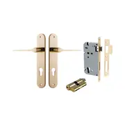 Iver Como Door Lever Handle on Oval Backplate Entrance Kit Key/Key
