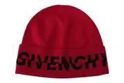 Givenchy Elegant Wool Beanie with Signature Contrast Logo