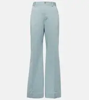[Plan C] Plan C High-rise cotton-blend flared pants AU 12 blue