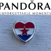 Pandora Authentic Croatia Country Flag Exclusive Heart Charm