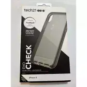 Tech21 Evo Check Case for Apple iPhone X , Ultra-Thin - Smokey/Black NEW