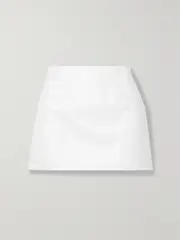 [16ARLINGTON] 16ARLINGTON - Haile Leather Mini Skirt - White - UK 14 UK 14 White